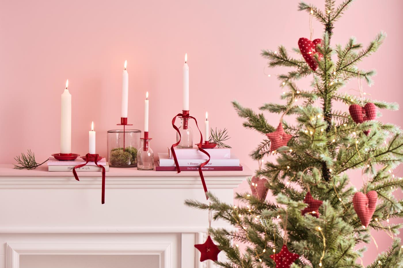 Cuori in stoffa morbidi da appendere rossi 7,5x10x2 cm