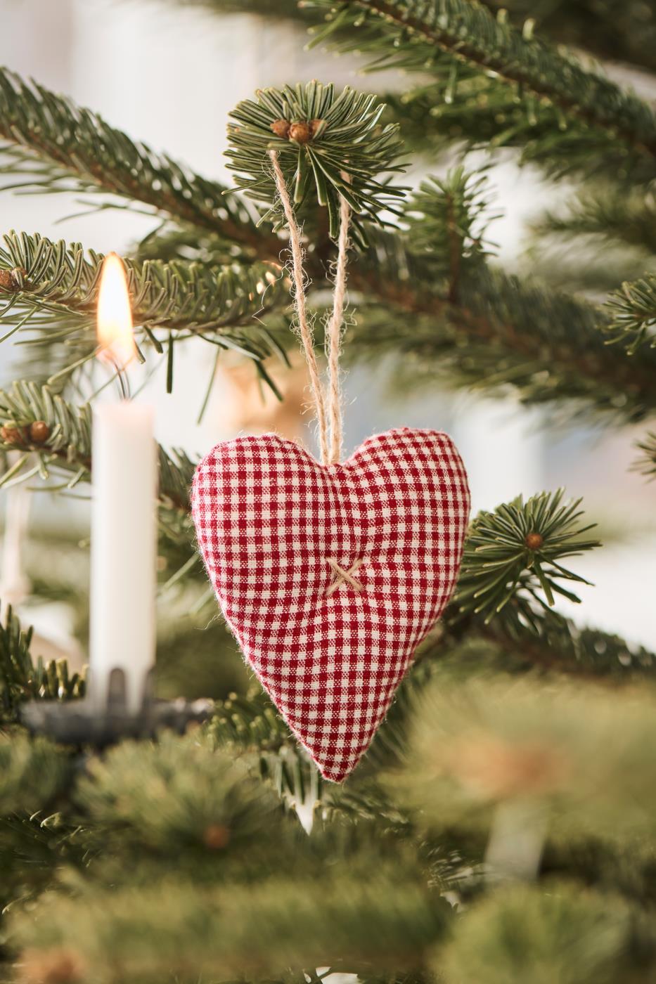 Cuori in stoffa morbidi da appendere rossi 7,5x10x2 cm