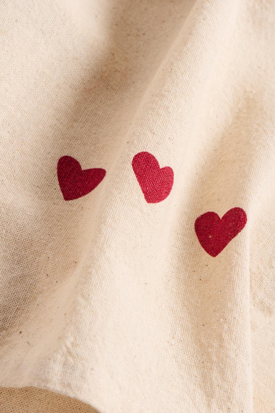 Strofinaccio Emma cuori rossi 50x70 cm