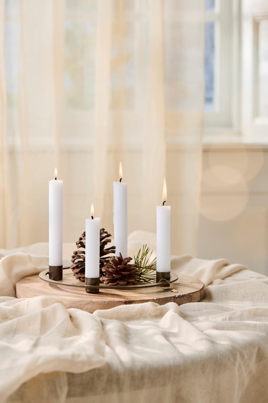 Portacandele dell'avvento per 4 candele ø2,2cm,  ø 22,2 cm h 2,3 cm