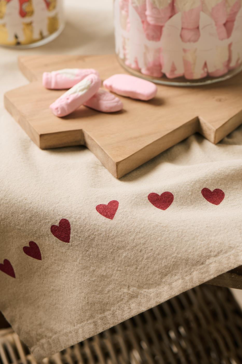 Strofinaccio Emma cuori rossi 50x70 cm