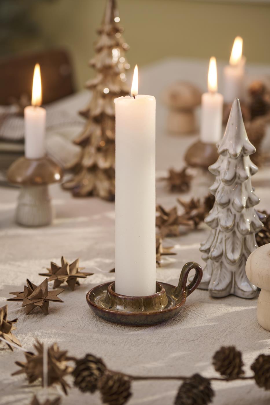 Albero di natale in ceramica bianco 19,5xø 7,8 cm