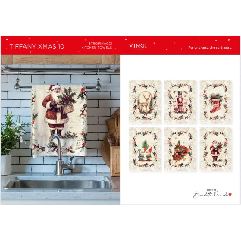 Strofinacci natalizi, 55x88 cm, 6 varianti