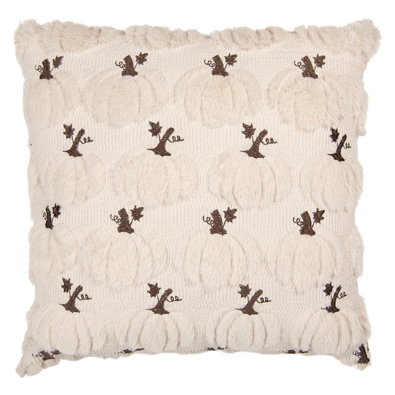 Cuscino imbottito, beige con zucchette, 40x40 cm
