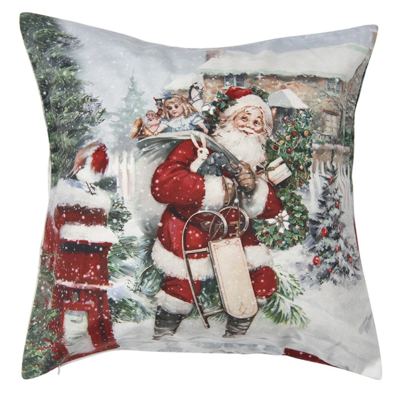 Federa per cuscino Babbo Natale con slitta 45x45 cm