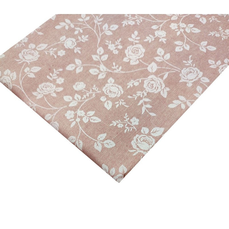 Strofinaccio rosa con roselline bianche 55x80 cm