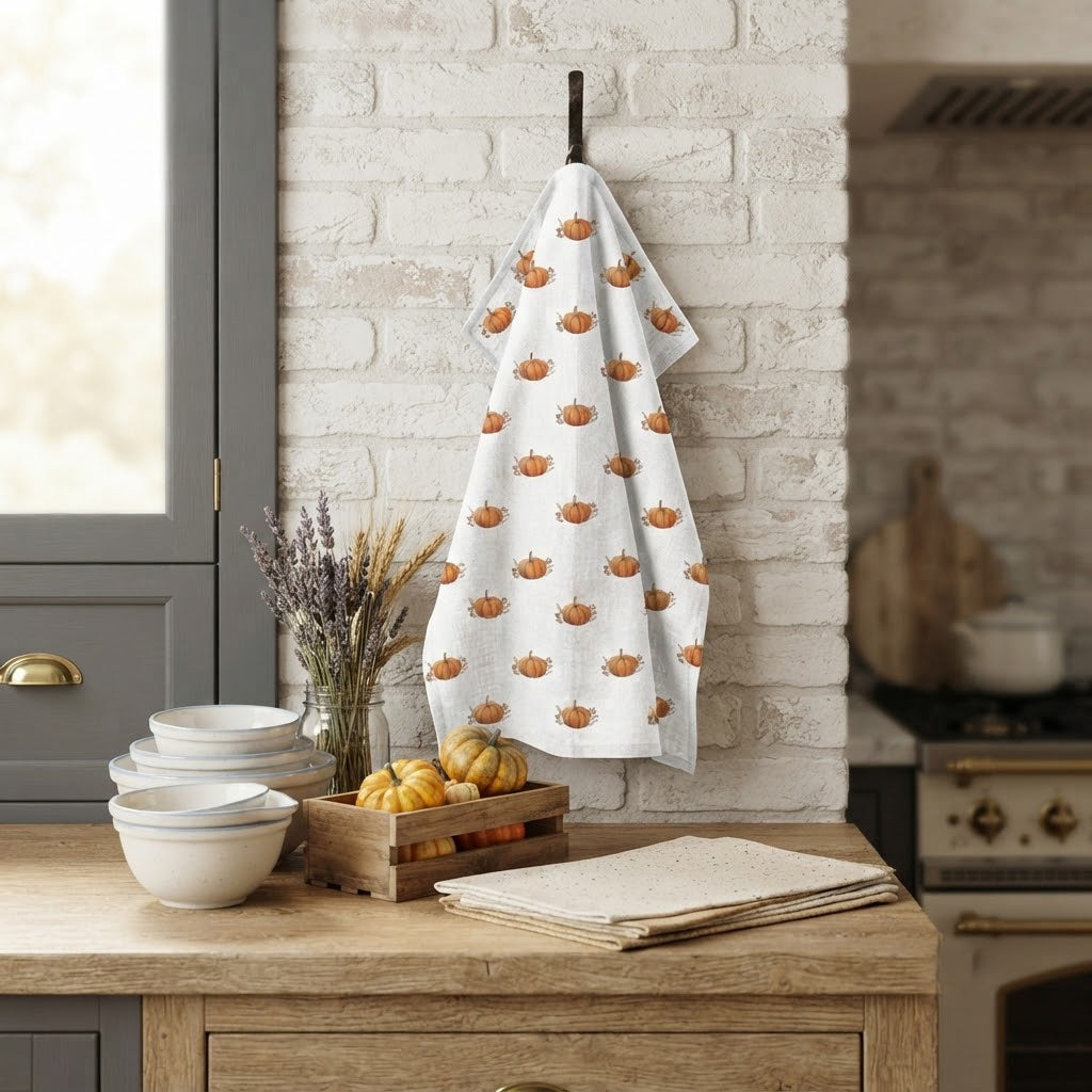 Strofinaccio tappezzeria zucchette, 100% lino