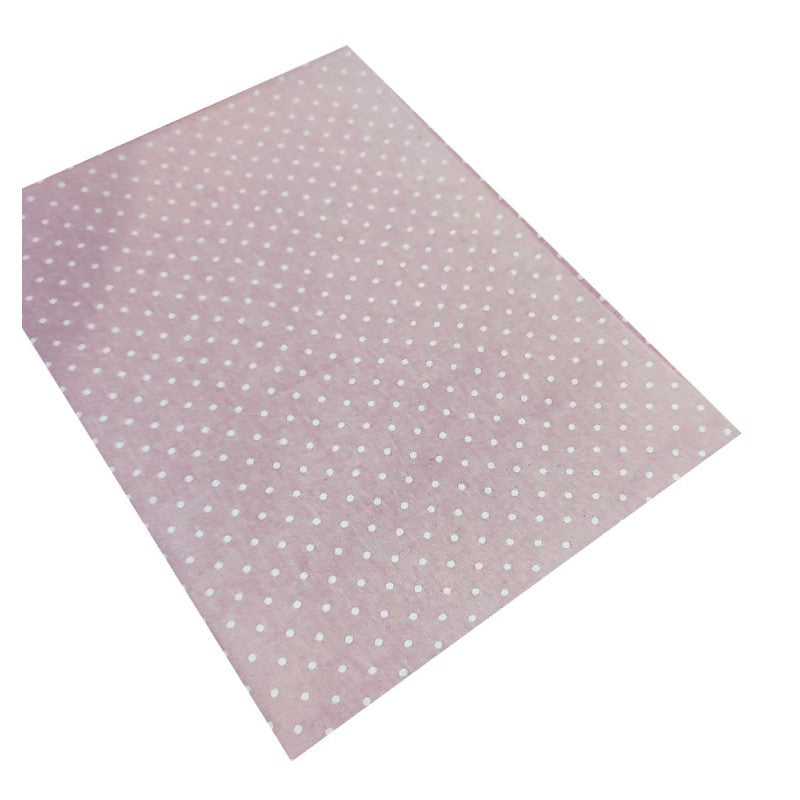 Tovaglia rosa con micro pois bianchi 6 p. 140x180 cm