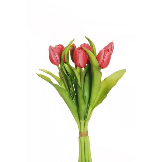 Mazzo 7 tulipani soft touch h 32 cm Fucsia (4 + 3 boccioli)
